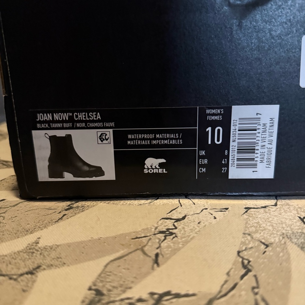 Sorel Joan Now Chelsea Ankle Boot - Black with printed accents